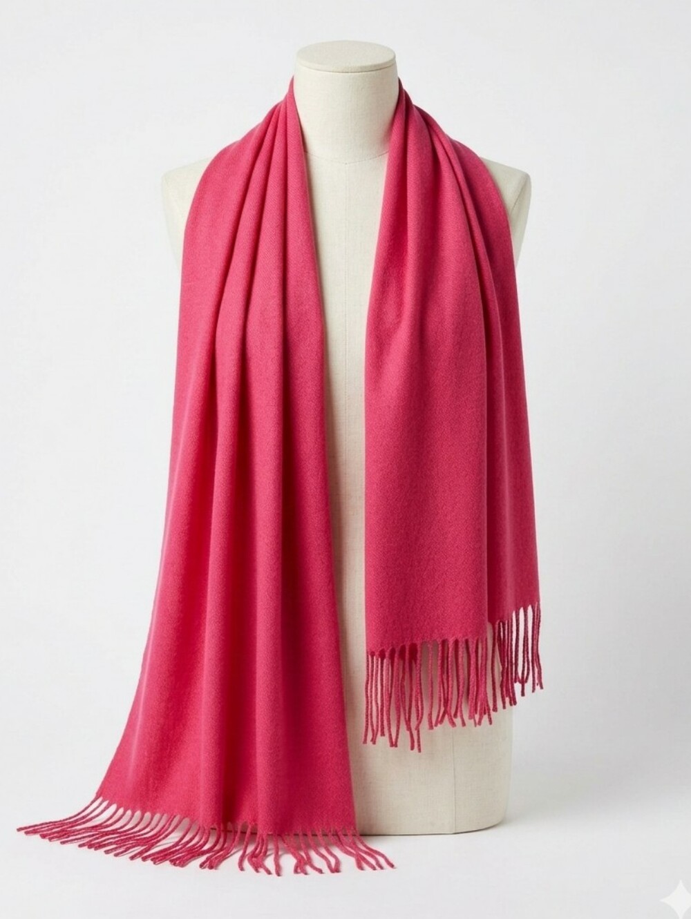 OZSOY Turkish Pashmina Scarf Red Lightweight Woven Fringe Wrap Shawl NWOT 72x28